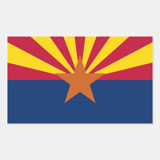 Sticker Rectangulaire Arizona State Flag, États-Unis (Devant)