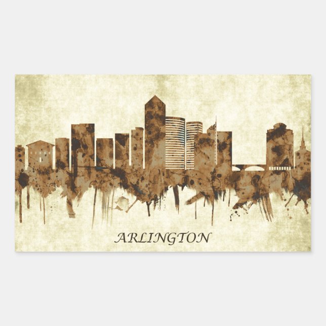 Sticker Rectangulaire Arlington Texas Cityscape (Devant)