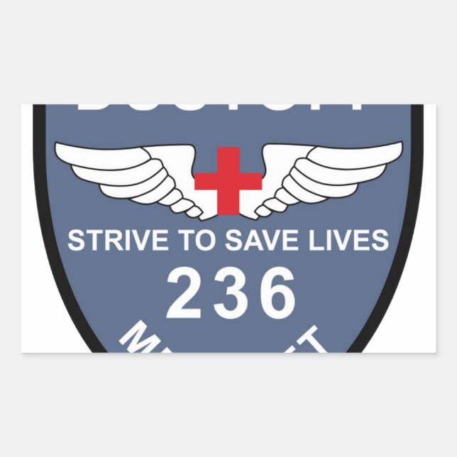 Sticker Rectangulaire ARMÉE 236e détachement Médicale de l'aviation Pa m (Devant)