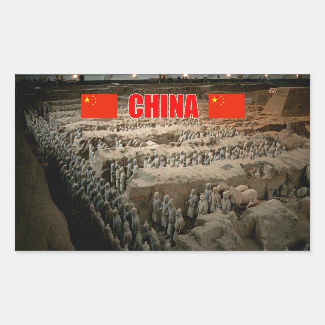 Sticker Rectangulaire Armée de terre de CHINE (Devant)