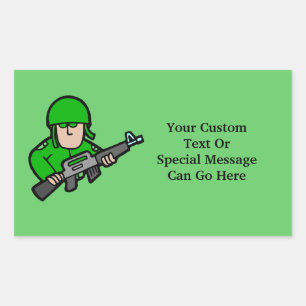 Sticker Rectangulaire Armée de terre Soldat Camo Green Designer Art