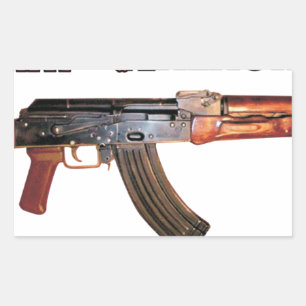 STICKER RECTANGULAIRE ARMÉE RARE AK-47 RUSSE KALASHNIKOV GUN MILITAIRE