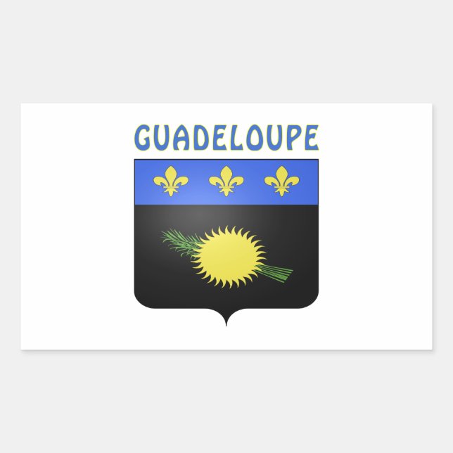 Sticker Rectangulaire Armoiries De Guadeloupe (Devant)