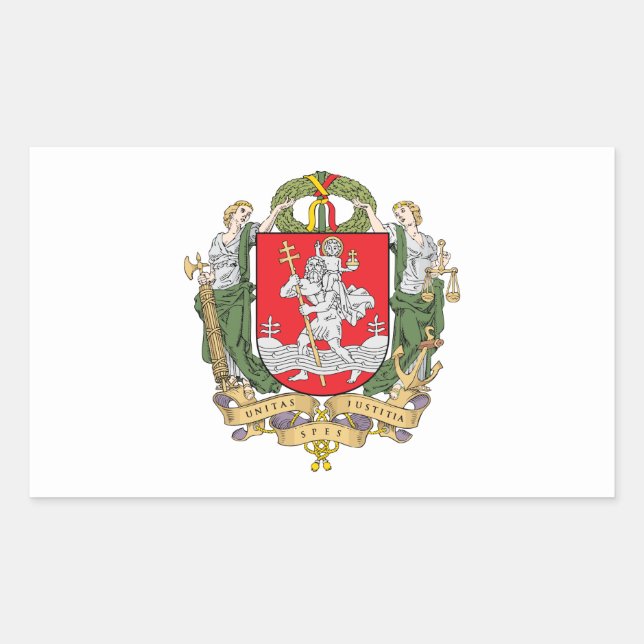Sticker Rectangulaire Armoiries de Vilnius, Lituanie Sti rectangulaire (Devant)