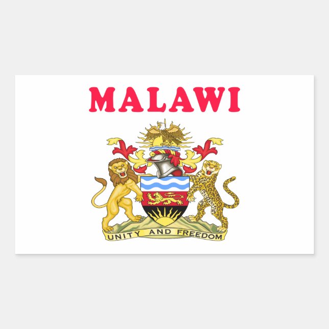 Sticker Rectangulaire Armoiries Du Malawi (Devant)