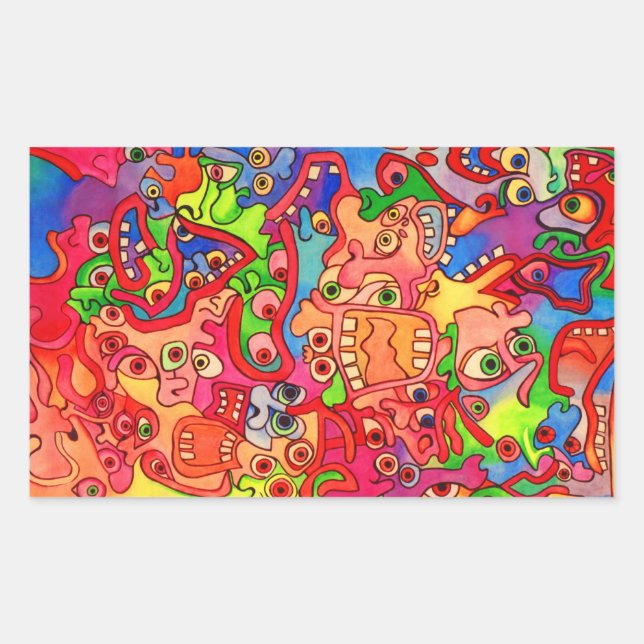 Sticker Rectangulaire Arrêtez le monde, je veux descendre ! (Devant)