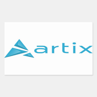 Sticker Rectangulaire Arrière - plan blanc du logo Artix (horizontal)