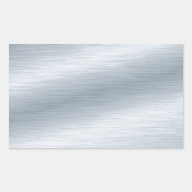 Sticker Rectangulaire Arrière - plan d'apparence argenté brossé (Devant)