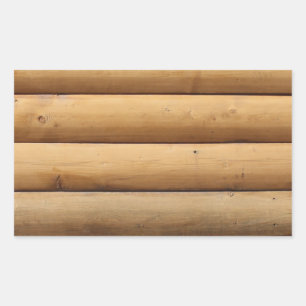 Sticker Rectangulaire Arrière - plan de Cabine de jonction Faux Log