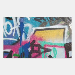 Sticker Rectangulaire arrière - plan de graffiti