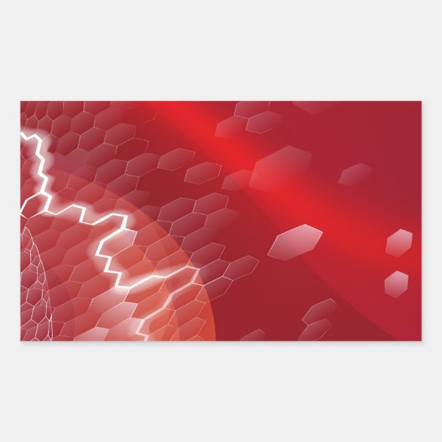 Sticker Rectangulaire Arrière - plan d'entreprise hexagones rouges (Devant)