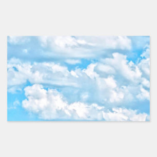 Sticker Rectangulaire Arrière - plan Festive Happy Sunny Nuages