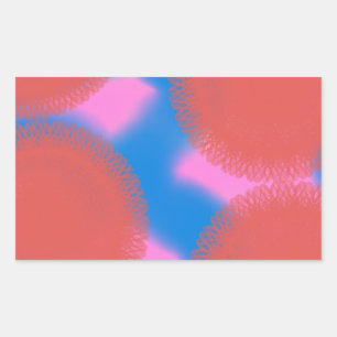 Sticker Rectangulaire art abstrait rouge rose et bleu 56789