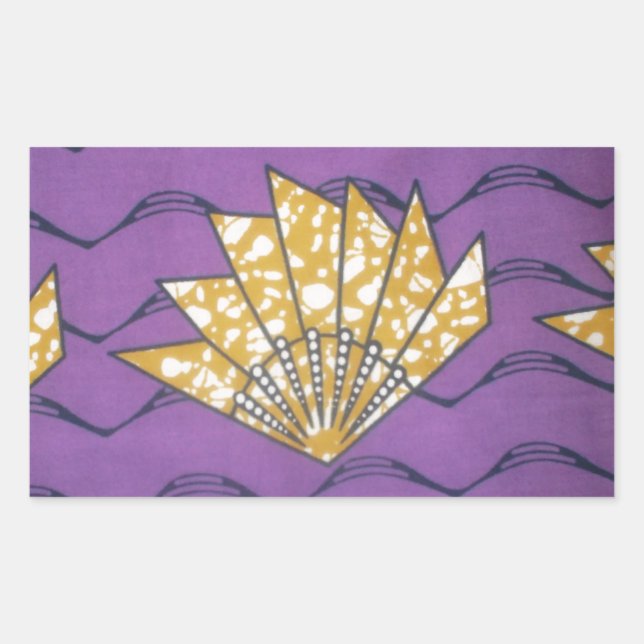Sticker Rectangulaire Art africain Abstrait : Vagues de passion violette (Devant)