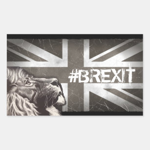 Sticker Rectangulaire Art commémoratif de #Brexit fier de lion