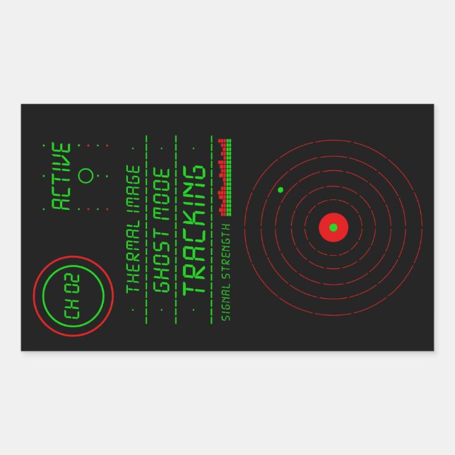 Sticker Rectangulaire Art d'affichage de numériseur de radar de traceur  (Devant)