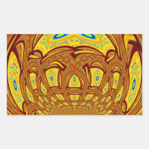 Sticker Rectangulaire Art de baseball jaune doré Imprimer