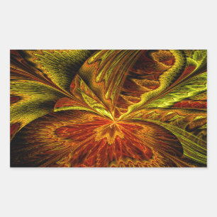 Sticker Rectangulaire Art de fractale d'abrégé sur orchidée d'automne