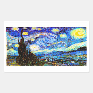 Sticker Rectangulaire Art de nuit Van Gogh Starry