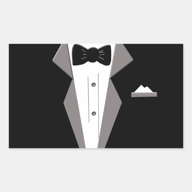 Sticker Rectangulaire Art de Tuxedo (Devant)