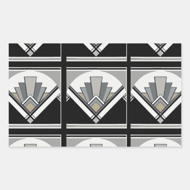 Sticker Rectangulaire Art Déco géométrique (Devant)
