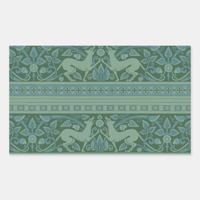 Sticker Rectangulaire Art Déco Nouveau Chien Nature Motif animal (Devant)