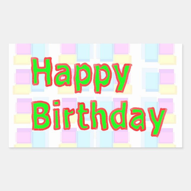 Sticker Rectangulaire Art Décoratif Joyeux JEUX ANNIVERSAIRE (Devant)