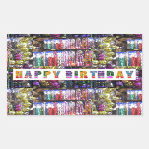 Sticker Rectangulaire Art Décoratif Joyeux JEUX ANNIVERSAIRE