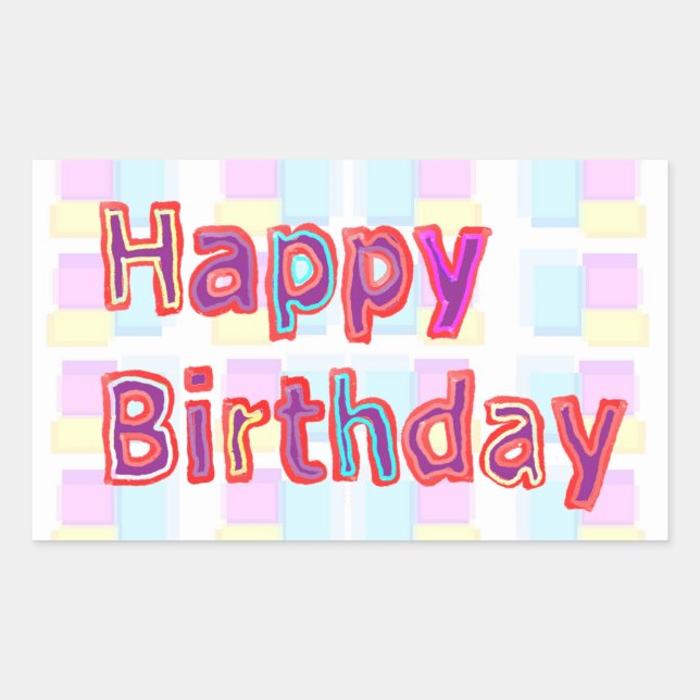 Sticker Rectangulaire Art Décoratif Joyeux JEUX ANNIVERSAIRE (Devant)
