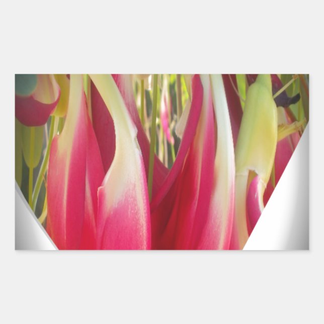 Sticker Rectangulaire Art du coeur floral (Devant)
