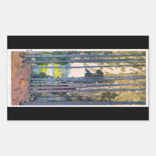 Sticker Rectangulaire Art en bambou de forêt de Yoshida de japanse