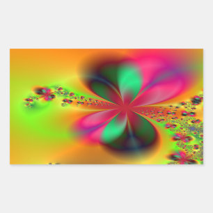 Sticker Rectangulaire Art fractal de la danse du feu