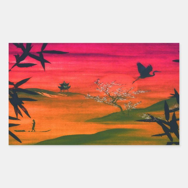 STICKER RECTANGULAIRE ART JAPONAIS (Devant)