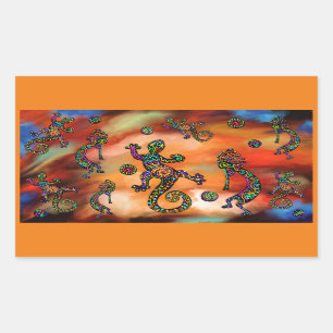 Sticker Rectangulaire Art Kokopelli