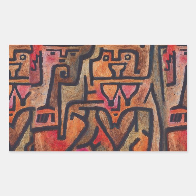 Sticker Rectangulaire Art moderne expressionniste abstrait de forêt de K (Devant)