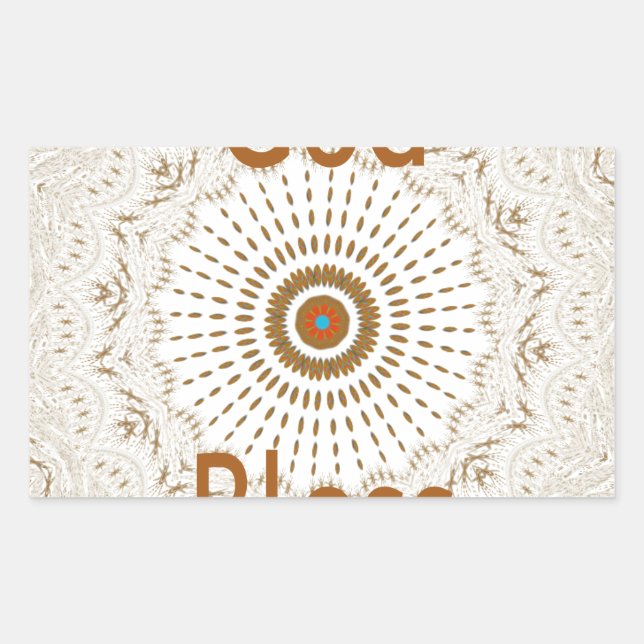 Sticker Rectangulaire Art Motif Africain Traditionnel Imprimer (Devant)