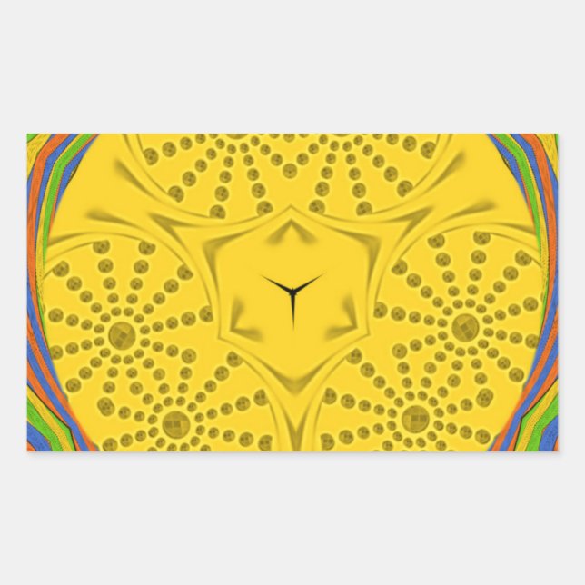 Sticker Rectangulaire Art Motif Égyptien Imprimer À damiers Conception C (Devant)