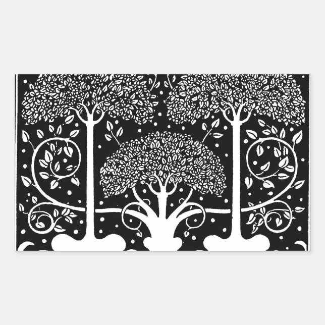 Sticker Rectangulaire Art Nouveau Tree Beardsley Motif (Devant)