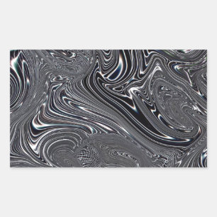 Sticker Rectangulaire Art numérique Abstrait noir et blanc