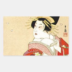Sticker Rectangulaire Art oriental frais de tatouage d'Agemaki de