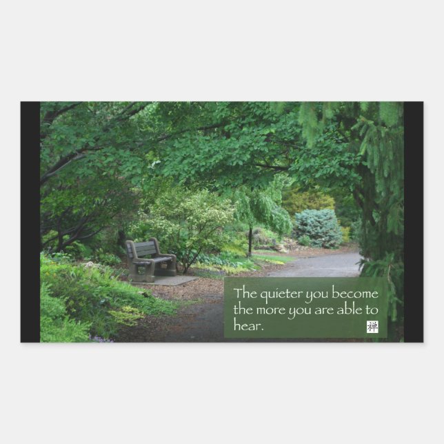 Sticker Rectangulaire Art raffiné avec des mots de sagesse (Devant)