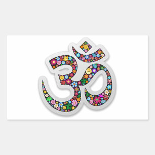 Sticker Rectangulaire Art symbolique floral Namaste