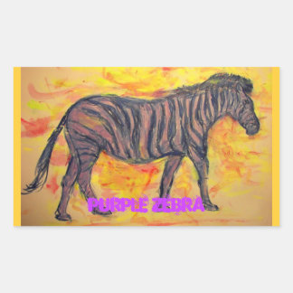 Sticker Rectangulaire art zèbre pourpre