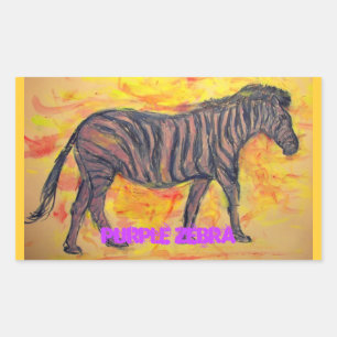 Sticker Rectangulaire art zèbre violet