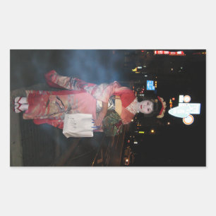 Sticker Rectangulaire Asakusa Geisha Neo Tokyo