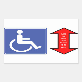 Sticker Rectangulaire "Ascenseur en fauteuil roulant en service"
