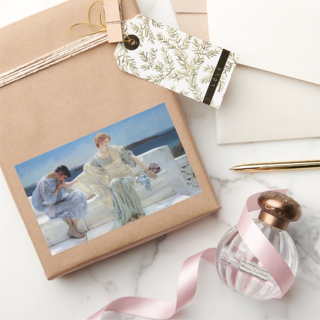 Sticker Rectangulaire Ask Me No More par Sir Lawrence Alma Tadema (Cadeaux)
