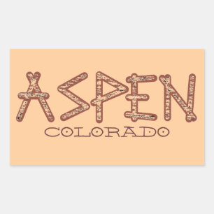 Sticker Rectangulaire Aspen Colorado rustique fenêtre arbre bumpersticke
