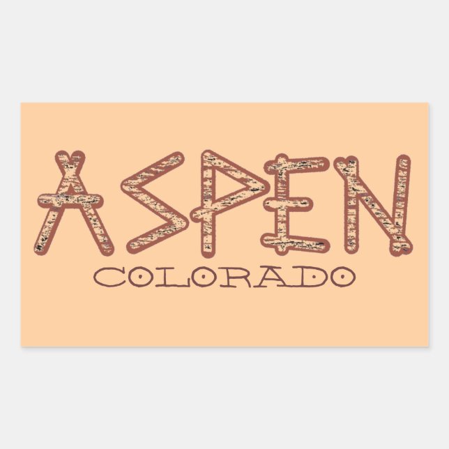Sticker Rectangulaire Aspen Colorado rustique fenêtre arbre bumpersticke (Devant)