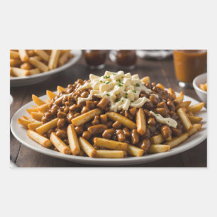 Sticker Rectangulaire Assiette de Poutine